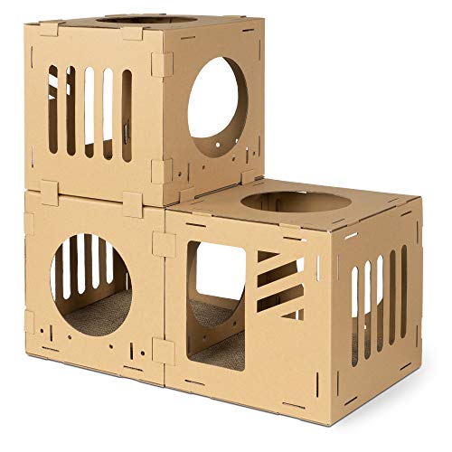 Navaris Katzentunnel aus Karton mit Kratzboards - 3tlg. Katzenhaus aus Pappe zum Zusammenstecken - Papphaus für Katzen - Katzenhöhle Haus Kartonhaus Navaris Katzentunnel aus Karton mit Kratzboards - 3tlg. Katzenhaus aus Pappe zum Zusammenstecken - Papphaus für Katzen - Katzenhöhle Haus Kartonhaus von Navaris