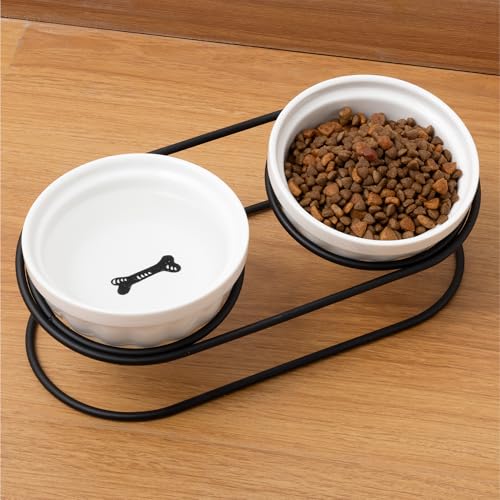 Navaris Keramik Fressnapf Katze mit schwarzem Metallständer - Katzennapf erhöht - 150 ml Kapazität - Mikrowellen- und spülmaschinengeeignet - Katzen Napf - Katzen Futternapf Navaris Keramik Fressnapf Katze mit schwarzem Metallständer - Katzennapf erhöht - 150 ml Kapazität - Mikrowellen- und spülmaschinengeeignet - Katzen Napf - Katzen Futternapf von Navaris