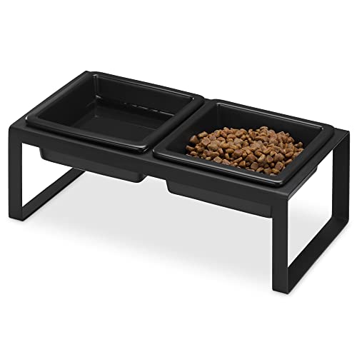 Navaris Moderne Futterstation für Katzen und Hunde - Futternapf Set aus Steingut und Eisen - erhöhter Napf Ständer Metall - 2X Fressnapf Katzennapf spülmaschinenfest Navaris Moderne Futterstation für Katzen und Hunde - Futternapf Set aus Steingut und Eisen - erhöhter Napf Ständer Metall - 2X Fressnapf Katzennapf spülmaschinenfest von Navaris