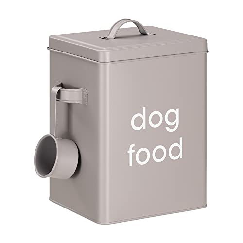 Navaris Tierfutterbehälter mit Deckel - Behälter für Hundefutter mit Schaufel - Futtertonne zur Aufbewahrung von Tierfutter - Futterbox für Hund von Navaris