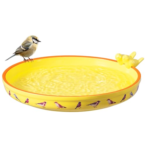Navaris Vogeltränke Keramik groß - Vogeltränke frostsicher - Trinkschale für Vögel - Design Schale - Vogelbecken für den Garten oder Balkon - gelb Navaris Vogeltränke Keramik groß - Vogeltränke frostsicher - Trinkschale für Vögel - Design Schale - Vogelbecken für den Garten oder Balkon - gelb von Navaris