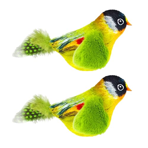 Navna 2 Stück Lustiges Plüsch Vogelspielzeug Für Haustierübungen Mit Realistischen Vogelgeräuschen, Laufende Vögel, Indoor Jagdspielzeug, Federspielzeug, Ersatz Federspielzeug Navna 2 Stück Lustiges Plüsch Vogelspielzeug Für Haustierübungen Mit Realistischen Vogelgeräuschen, Laufende Vögel, Indoor Jagdspielzeug, Federspielzeug, Ersatz Federspielzeug von Navna