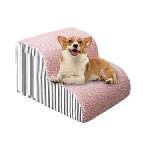 Nbbwwu Haustiertreppe,Breite Tierstufen Indoor Bett Rampe - Haus Fahrzeug Rampe Welpe Couch Leiter Mit Waschbarem Bezug Für Schlafzimmer Sofa Truck Wohnzimmer Stühle SUV von Nbbwwu