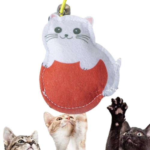 Nbbwwu Katzen-Teaser-Spielzeug | Einziehbares Katzentürspielzeug,Katzensprung-Übungs-Feder-Katzenspielzeug für den Innenbereich für Katzen im Innenbereich, Katzenspielzeug für die Hausjagdtür von Nbbwwu