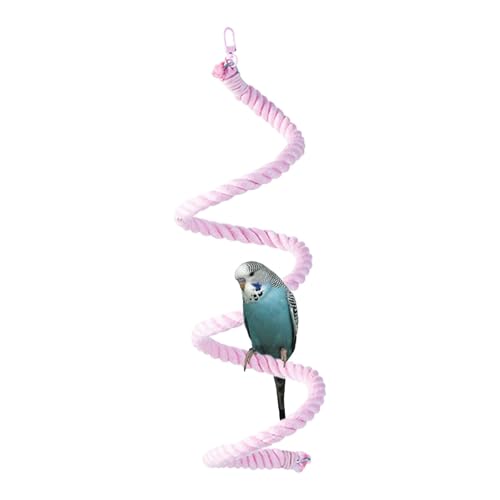 Nbbwwu Papageienseilbarsch, Vogelseilbarsch - Flexibler Arasbarsch Stand für Cockatiel | Wiederverwendbare Bunte kauende Kauspielzeug -Maikaw -Baumwollleiter von Nbbwwu