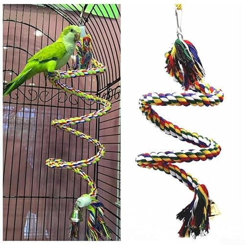Hängespielzeug für kleine Vögel, aus stabilem Edelstahl und buntem Baumwollseil, 50 cm Hängespielzeug für kleine Vögel, aus stabilem Edelstahl und buntem Baumwollseil, 50 cm von NbgrvB