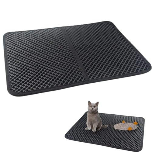 Katzenstreumatte, doppellagige Auffangmatte, doppellagige Katzenmatte für Streufänger | wasserdichte Auffangmatte, 17 x 23,6 Zoll Katzenstreu-Fangunterlage für sauberere Böden, weniger Abfall Katzenstreumatte, doppellagige Auffangmatte, doppellagige Katzenmatte für Streufänger | wasserdichte Auffangmatte, 17 x 23,6 Zoll Katzenstreu-Fangunterlage für sauberere Böden, weniger Abfall von Nbhuiakl