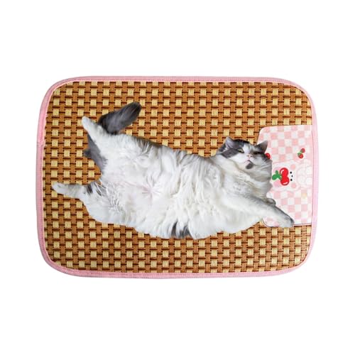 Kühlmatte für Hunde, Haustierkühlmatte - Schlafunterlage Coole Haustierunterlage Decke | Haustierbettmatte, Rattan-Hundekühlkissen, Katzenkühlmatte, Haustierkühlmatte für Zwinger/Sofa/Bett/Boden/Autos Kühlmatte für Hunde, Haustierkühlmatte - Schlafunterlage Coole Haustierunterlage Decke | Haustierbettmatte, Rattan-Hundekühlkissen, Katzenkühlmatte, Haustierkühlmatte für Zwinger/Sofa/Bett/Boden/Autos von Nbhuiakl