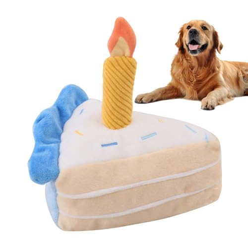 Plüsch-Kuchen-Hundespielzeug,Hund-Geburtstagskuchen-Plüsch | Plüschkuchenförmiges Kauspielzeug für Hunde,Spielzeug für Welpen, das Geräusche erzeugt. Realistisches Kuchenstück, um Langeweile im Tierhe Plüsch-Kuchen-Hundespielzeug,Hund-Geburtstagskuchen-Plüsch | Plüschkuchenförmiges Kauspielzeug für Hunde,Spielzeug für Welpen, das Geräusche erzeugt. Realistisches Kuchenstück, um Langeweile im Tierhe von Nbhuiakl