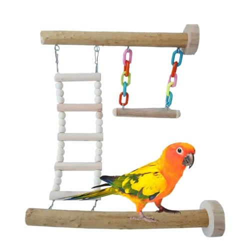 Schwebebrücke für Papageien-Training, Papageienschaukel für Hausvögel | Papageienholz für Vögel | Cockatiel Käfig Schaukel Spielzeug Schwebebrücke für Papageien-Training, Papageienschaukel für Hausvögel | Papageienholz für Vögel | Cockatiel Käfig Schaukel Spielzeug von Nbhuiakl