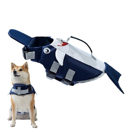 Schwimmweste für Hunde, Schwimmweste für Hunde, Hai Schwimmweste für Hunde, verstellbarer Schwimmanzug für Haustiere Hai, Sicherheits-Badeanzug blau für Schwimmbad, lustig Schwimmweste für Hunde, Schwimmweste für Hunde, Hai Schwimmweste für Hunde, verstellbarer Schwimmanzug für Haustiere Hai, Sicherheits-Badeanzug blau für Schwimmbad, lustig von Nbhuiakl