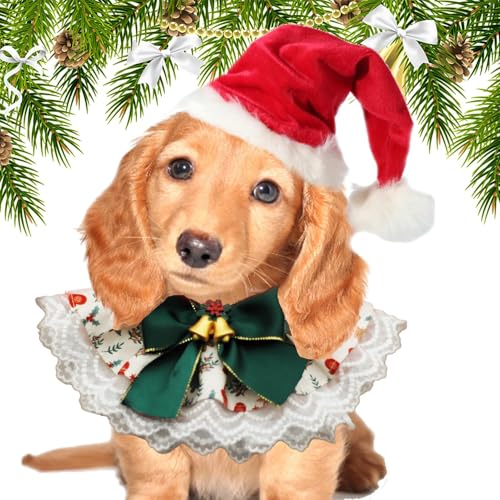 Weihnachten Haustier Lätzchen, Weihnachten Hund Lätzchen | Verstellbare Weiche Hunde Lätzchen, Weihnachten Bandanas | Nette Atmungsaktive Haustier Piz-Schal von Nbhuiakl