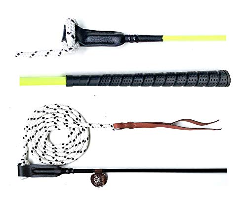 Nbrand JA Horse Kontaktstock Training mit Seil für die Bodenarbeit 100 cm 120 cm Reitstick Finesse-Stick Carrot Stick Horseman Stick (120 cm, gelb) von Nbrand