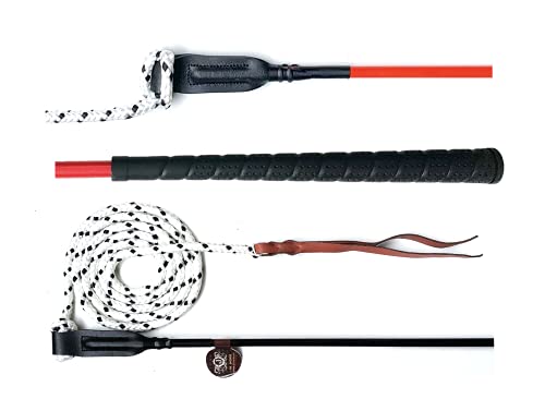 Nbrand JA Horse Kontaktstock Training mit Seil für die Bodenarbeit 100 cm 120 cm Reitstick Finesse-Stick Carrot Stick Horseman Stick (120 cm, rot) von Nbrand