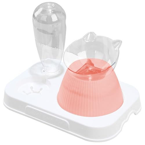 Nchdewui 2 In 1 FutterschüSsel Katze Hunde Und Trinknapf, Futternapf Katze Wasserspender Katzen FüR Katzen Und Kleine Hunde (pink) von Nchdewui