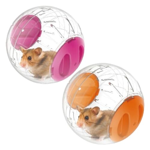 Nchdewui 2 Stück Kunststof Hamsterball, Hamster Laufball, Transparent Hamster Übung Ball, Leise Hamster Spielzeug für Hamster & Mäuse, Bewegung, Nagerspielzeug zum Laufen (Ø 12 cm) von Nchdewui