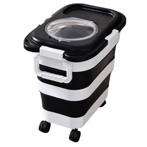 Nchdewui 45 L Hundefutter Aufbewahrung, Faltbarer Hundefutter Box Mit Deckel, Hundefutter Box Mit Rädern, Zusammenklappbarer futtertonne, Dog Food Container für Hundefutter und Katzenfutter (B) von Nchdewui