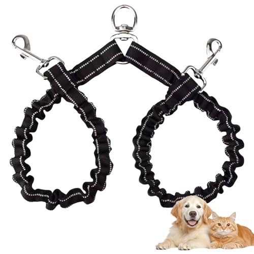 Nchdewui Doppelleine fur Zwei Hunde, Doppelleine Verstellbar 360°Drehbar Hundeleine für Zwei Hunde, für kleine, Mittlere und Große Hunde (A) von Nchdewui