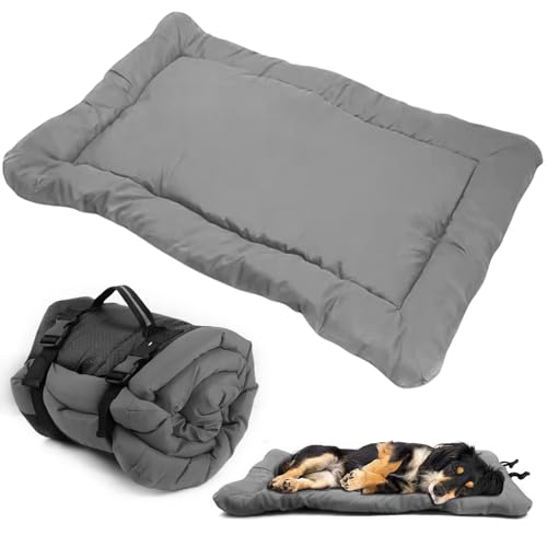 Nchdewui Hundebett Tragbares Matratze Wasserdicht, Faltbare wasserdichte Hundebett matratze, Hundereisedecke für Outdoor-Reisen, Sofa, Boden, Auto, Gras, 90x60cm (Grau) von Nchdewui