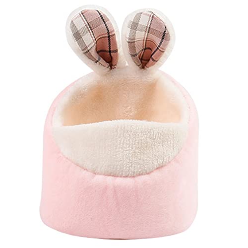 Nchdewui Kleintierbett Hamster, Multifunktionales Warmes Bett, rutschfest, tragbar, Schlafsack mit Abnehmbarer Matte, Kleintierbett Hamster, Tier Hamster Bett, Plüsch Hamsternest (Pink) von Nchdewui