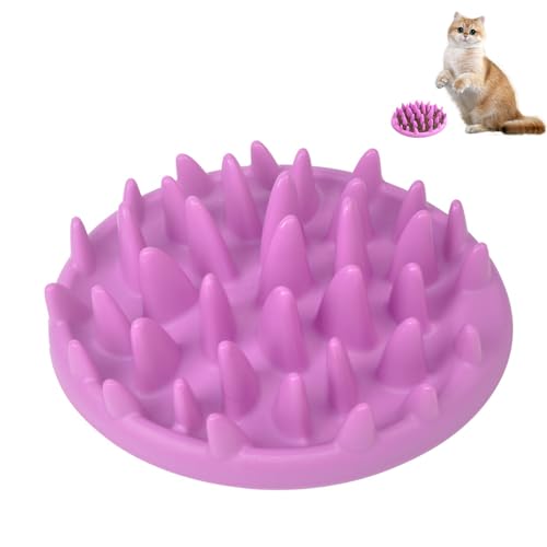 Nchdewui Pet Jungle Slow Food Bowl, SchüSsel für Langsames Essen, Slow Feeder Cat Bowl für Mittlere Und GroßE Hunde KöNnen BläHungen Durch Zu Schnelles Fressen Vorbeugen (Purple) von Nchdewui