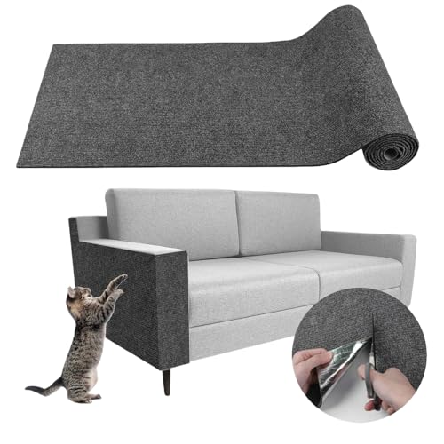Trimmbare Selbstklebend Kratzteppich Katze Wand kratzschutz Sofa Katze Schutz Katzen kratzmatte Teppich bedeckt 40X200CM (Dunkelgrau) von Nchdewui