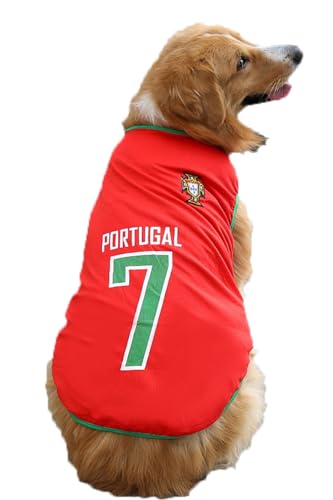 NeVka Haustier-Shirts, bedruckte Hundekleidung, Fußball-Team, Haustier-Sommer-T-Shirt, cooles Welpen-Shirt, atmungsaktives Hunde-Outfit, weiches Hunde-Sweatshirt, Größe XXL von NeVka