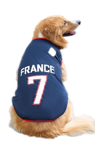NeVka Haustier-Shirts, bedruckte Hundekleidung, Sommer, cooles Haustier-T-Shirt, Welpen-Shirts, atmungsaktives Hundeoutfit für Fußball-Fans, Größe L von NeVka