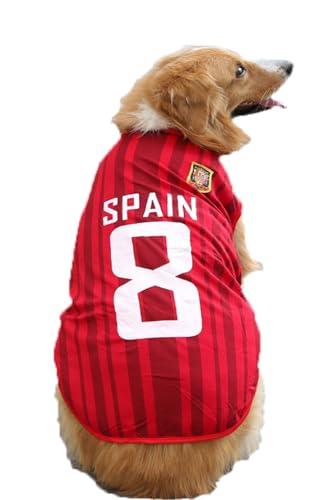 NeVka Haustier-Shirts, bedruckte Hundekleidung mit Fußballmannschaft, cooles Welpen-Shirt, atmungsaktiv, Größe L von NeVka