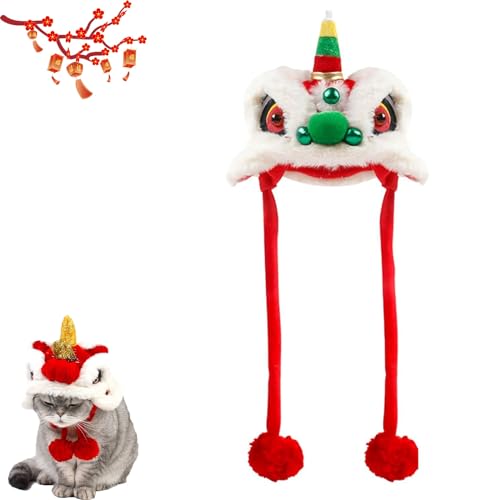 Year of Dragon Hund Katze Hut, Niedlicher Drache Cosplay Hut für Hunde Katzen, Chinesischer Stil Haustier Drache Kopfbedeckung, Chinesischer Löwe Hundekostüm, Verstellbarer Hund Drachenhut für Neujahr Year of Dragon Hund Katze Hut, Niedlicher Drache Cosplay Hut für Hunde Katzen, Chinesischer Stil Haustier Drache Kopfbedeckung, Chinesischer Löwe Hundekostüm, Verstellbarer Hund Drachenhut für Neujahr von NeaFp