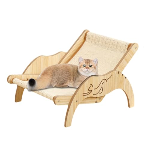 Cat Sisal Chair, Balkon Katzenliege Katzensofa | Betten, Decken & Möbel für Katzen | Sisalteppich Katzen Hängematte, Katze Strandstuhl Holz | Katzen Kratzbrett Schrankbett von Neamou