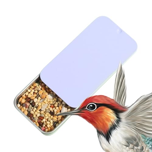 Handlicher Kolibri-Futterspender, Schiebedosen aus Blech - Tragbare Futterbehälter für Vögel | Vogelfutterbox und Snackbehälter zur sicheren und hygienischen Fütterung von Nymphensittichen Neamou von Neamou