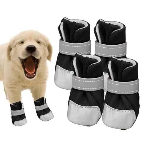 Hundepfotenschutzstiefel, atmungsaktive Hundeschuhe | 4 Stück rutschfeste Winterstiefel für Hunde, atmungsaktive Hundeschuhe für den Innenbereich - Leichte, rutschfeste Hundestiefel und Neamou von Neamou