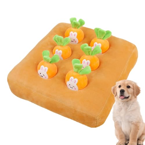 Neamou Karotten-Katzenspielzeug, Hundespielzeug Karottenfarm | Enrichment Dog Snuffle Puzzle-Spielzeug,Interaktives Katzenspielzeug Erdbeerfarm, Karottenziehspielzeug und Ananaspuppe für Welpen von Neamou