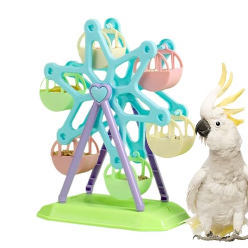 Neamou Papageien-Riesenrad, Futterrad-Papageienspielzeug | Vogel rotierendes Spielzeug,Rotierende Sitzstange und Futterstation für kleinere Vögel, interaktives und lustiges Spielzeug zum Trainieren von Neamou