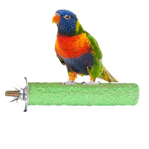 Neamou Vogelständer-Spielzeug, Vogelständer-Schleifstab - Parrot Frosted Barschständer für Käfig - Käfig-Sitzstangenspielzeug mit natürlichem Quarzsand für Wellensittiche, mittelgroße Papageien, von Neamou