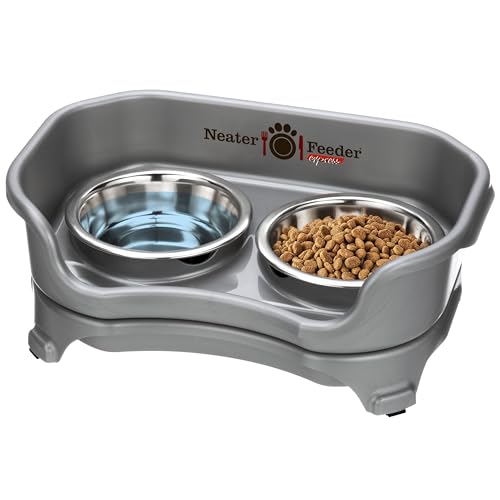 Neater Feeder Express Erhöhte Katzennäpfe - Katzennäpfe mit Ständer - Futter- und Wassernäpfe aus Edelstahl - Erhöhter Katzennapf Set für Katzen, Gunmetal Neater Feeder Express Erhöhte Katzennäpfe - Katzennäpfe mit Ständer - Futter- und Wassernäpfe aus Edelstahl - Erhöhter Katzennapf Set für Katzen, Gunmetal von Neater Feeder