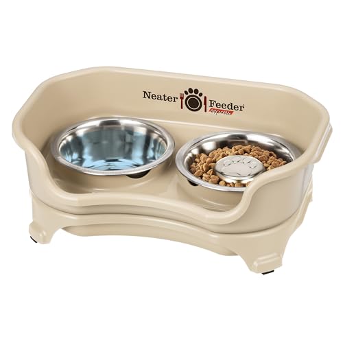 Neater Feeder Express-Modell mit langsamem Futternapf, schmutzsichere Hundenäpfe (0,75 Tassen Futter und 1,5 Tassen Wasser, Mandel), hergestellt in den USA, kein Verschütten, kippsicher, rutschfest, von Neater Feeder