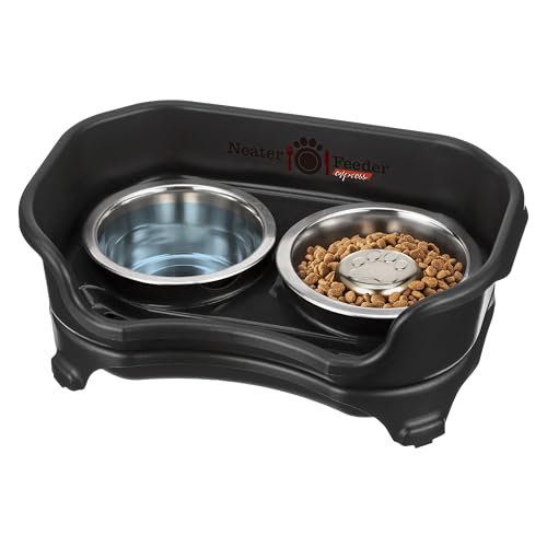Neater Feeder Express-Modell mit langsamem Futternapf, schmutzsichere Hundenäpfe (0,75 Tassen Futter und 1,5 Tassen Wasser, schwarz), hergestellt in den USA, kein Verschütten, kippsicher, rutschfest, von Neater Feeder