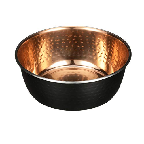 Neater Pet Brands Schwarze gehämmerte Schüsseln mit Kupferfinish - Hunde- und Katzenschüsseln im Luxus-Stil (Groß) von Neater Pet Brands