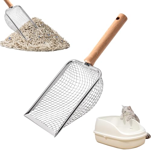 Katzenklo Schaufel Metall, Katzenstreuschaufel mit Langer Griff, Edelstahl Katzenschaufel für Katzenklo, Tiefer Katzenschaufel, Katzenstreu Schaufel Große, Litter Box Scoop für Alle Katzenstreu Katzenklo Schaufel Metall, Katzenstreuschaufel mit Langer Griff, Edelstahl Katzenschaufel für Katzenklo, Tiefer Katzenschaufel, Katzenstreu Schaufel Große, Litter Box Scoop für Alle Katzenstreu von Necdeol