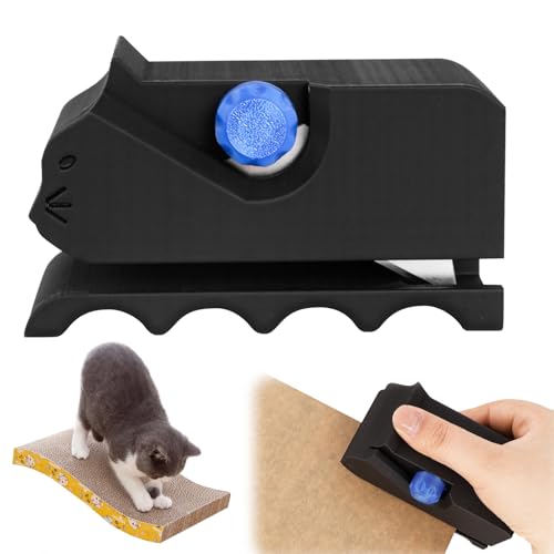 Necdeol Kartonschneider für Katzenkratzbretter, 3D Gedruckter Kartonschneider, Katzenförmige Manuell Katzenkratzbretter Kartonschneidewerkzeug mit Klinge Haustier Zubehör (Schwarz) von Necdeol