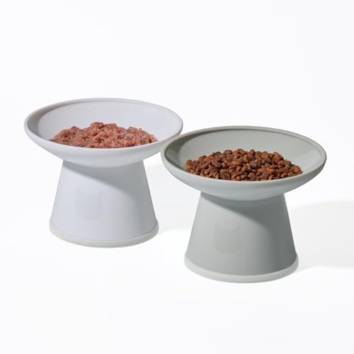 Necoichi 2 extra breite erhöhte Futternäpfe für Katzen – BPA-freie Kunststoffschalen zur Reduzierung von Schnurrhaare und Nackenmüdigkeit – spülmaschinen- und mikrowellengeeignet – rutschfestes Necoichi 2 extra breite erhöhte Futternäpfe für Katzen – BPA-freie Kunststoffschalen zur Reduzierung von Schnurrhaare und Nackenmüdigkeit – spülmaschinen- und mikrowellengeeignet – rutschfestes von Necoichi
