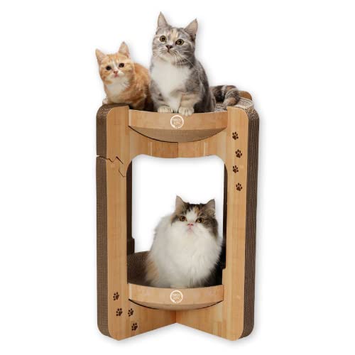 Cozy Kratzschale für Katzen, Größe XL, b.Tower (Eiche) von Necoichi