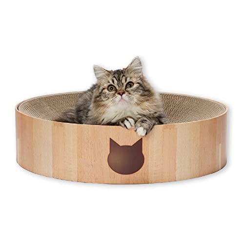 Necoichi Cozy Kratzschale für Katzen, 100% Recyclingpapier, chemikalienfreie Materialien (Schale (Eiche), XL) von Necoichi