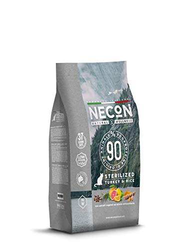 NECON PET FOOD Natural Wellness Sterilisiert Türkei & Reis 400 g, Sterilisiertes Katzenfutter, Kornarme Protein reiche Kronen Omega 3, Super Premium Qualität, Made in Italy, Glutenfrei von Necon Pet Food
