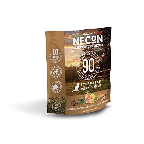 Necon Pet Food Natural Wellness Schweinefleisch und Reis 5 * 400g Sterilisiertes Katzenfutter mit niedrigem Korngehalt reich an Vitaminen Super Premium-Qualität von Necon Pet Food