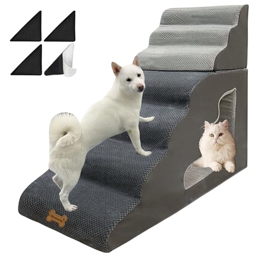 Hundetreppe für kleine Hunde bis 91,4 cm hohe Betten, 7-stufige Hunderampe für 50,8–106,7 cm Bett, Couch, Haustiertreppe für Hunde zum Aufstehen auf das Bett, kleine alte Hunde, große Hunde, Katzen, Hundetreppe für kleine Hunde bis 91,4 cm hohe Betten, 7-stufige Hunderampe für 50,8–106,7 cm Bett, Couch, Haustiertreppe für Hunde zum Aufstehen auf das Bett, kleine alte Hunde, große Hunde, Katzen, von Necrely