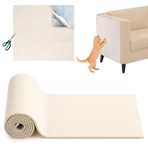 Kratzmatte Selbstklebend, Trimmbarer Katzenkratzschutz, DIY Anti-Kratzmatte für Katzen, Klettern Kratzmatte für Möbel, Wände und Sofas (Beige, 30 × 100 cm) von Neerow