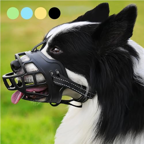 Maulkorb für Hunde, verhindert Beißen und stoppt Kauen, Trinken und atmungsfrei, weiches Silikon, atmungsaktiv, Korb für kleine, mittelgroße und große Hunde, verstellbar, leicht, langlebig, 6 Größen Maulkorb für Hunde, verhindert Beißen und stoppt Kauen, Trinken und atmungsfrei, weiches Silikon, atmungsaktiv, Korb für kleine, mittelgroße und große Hunde, verstellbar, leicht, langlebig, 6 Größen von NeithZau